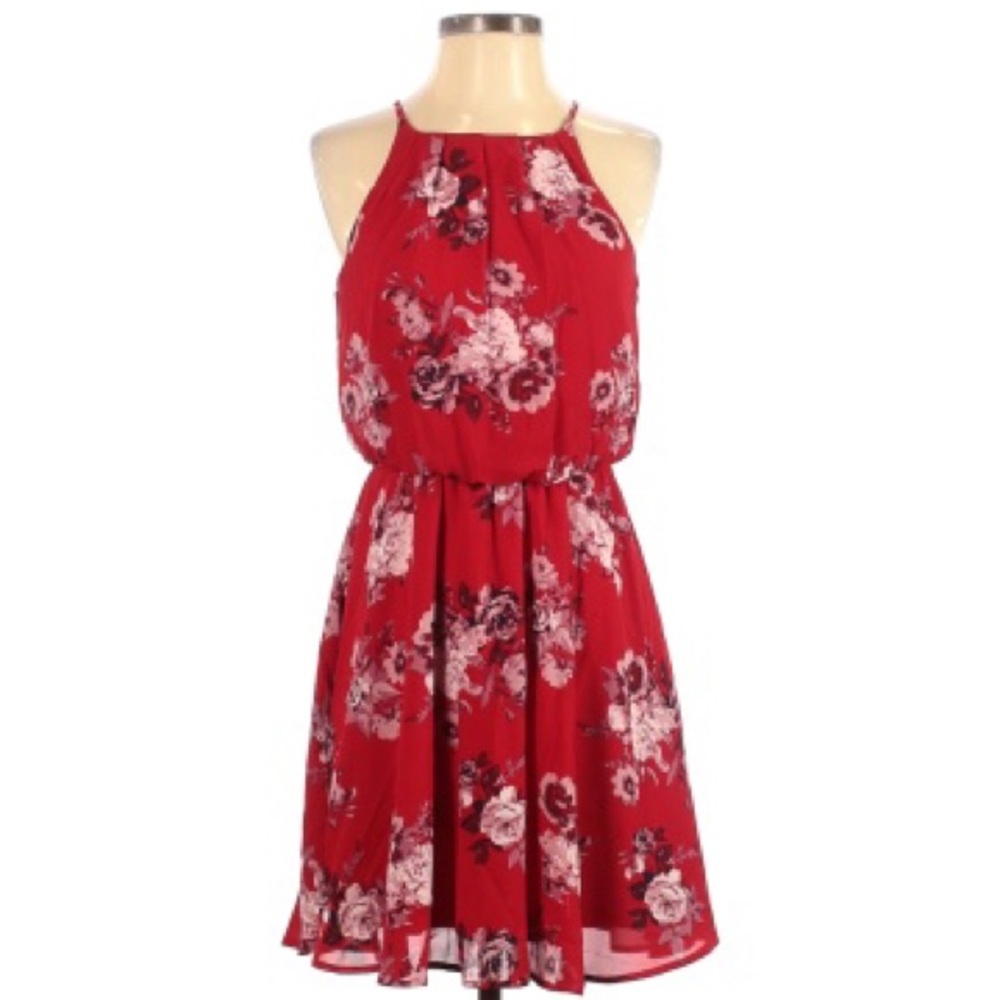 Blue Rain red floral dress - size M